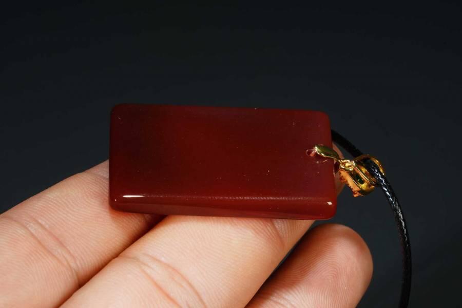 上海都达杂项专场十八（全场包邮） 天然红玛瑙平安无事牌挂件 附鉴定证书