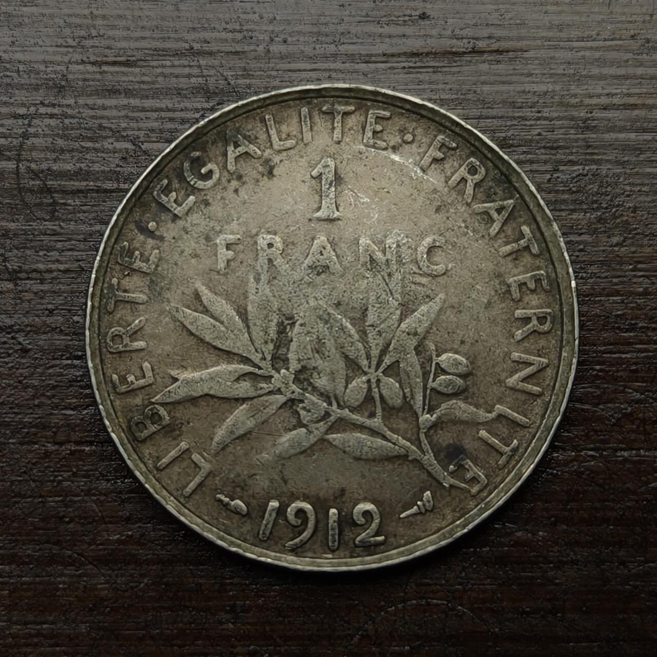 【春节前最后一拍，下一场3.3号】★第139加场★银币专场 不寄存，200包邮。不满200元，支付5元运费。《接受代拍 代送NGC评级》 148【无寄存】法国 1912年 1法郎 银币