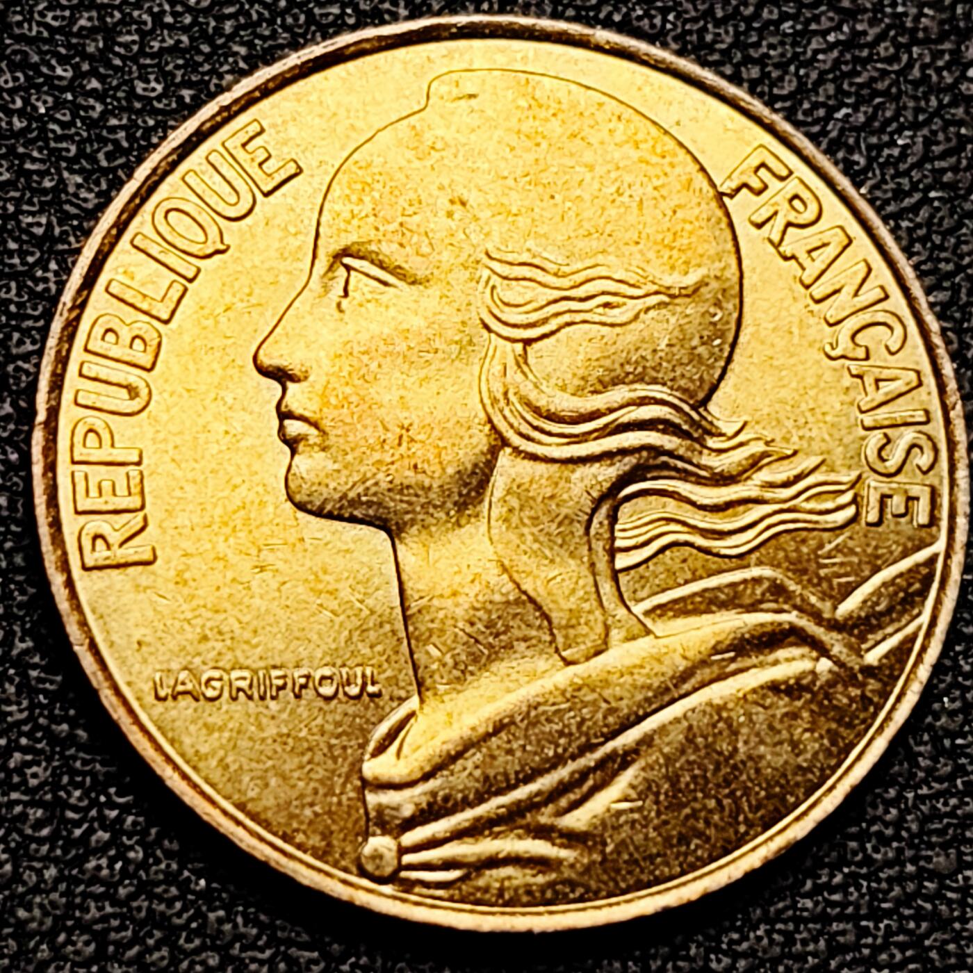 泉币菌-第180场- 精品福利场 1996法国硬币20生丁铜币麦穗女神23.5mm