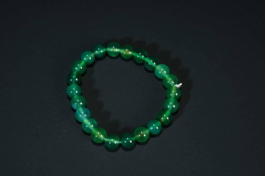 上海都达杂项专场十八（全场包邮） 天然绿玛瑙0.8圆珠手串 附鉴定证书