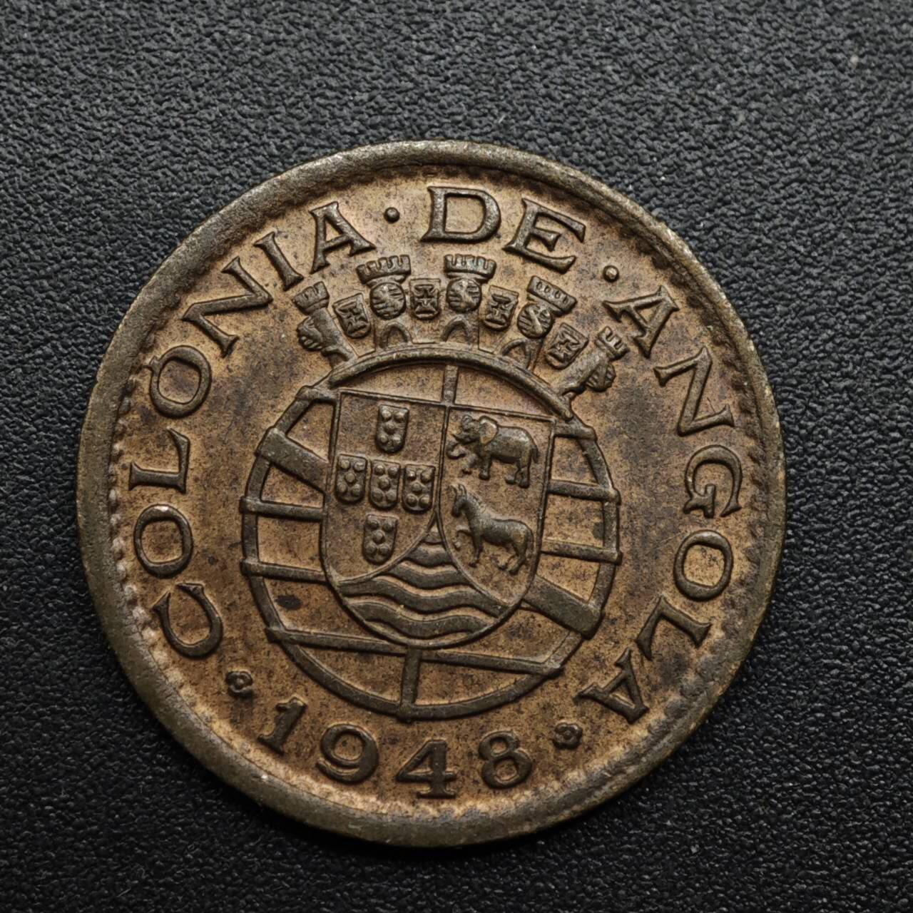 【淘币小摊】限时拍第八百六十拍  老铜币场  满百包邮可预留两周  周一统一发货  葡属安哥拉1948年20分铜币