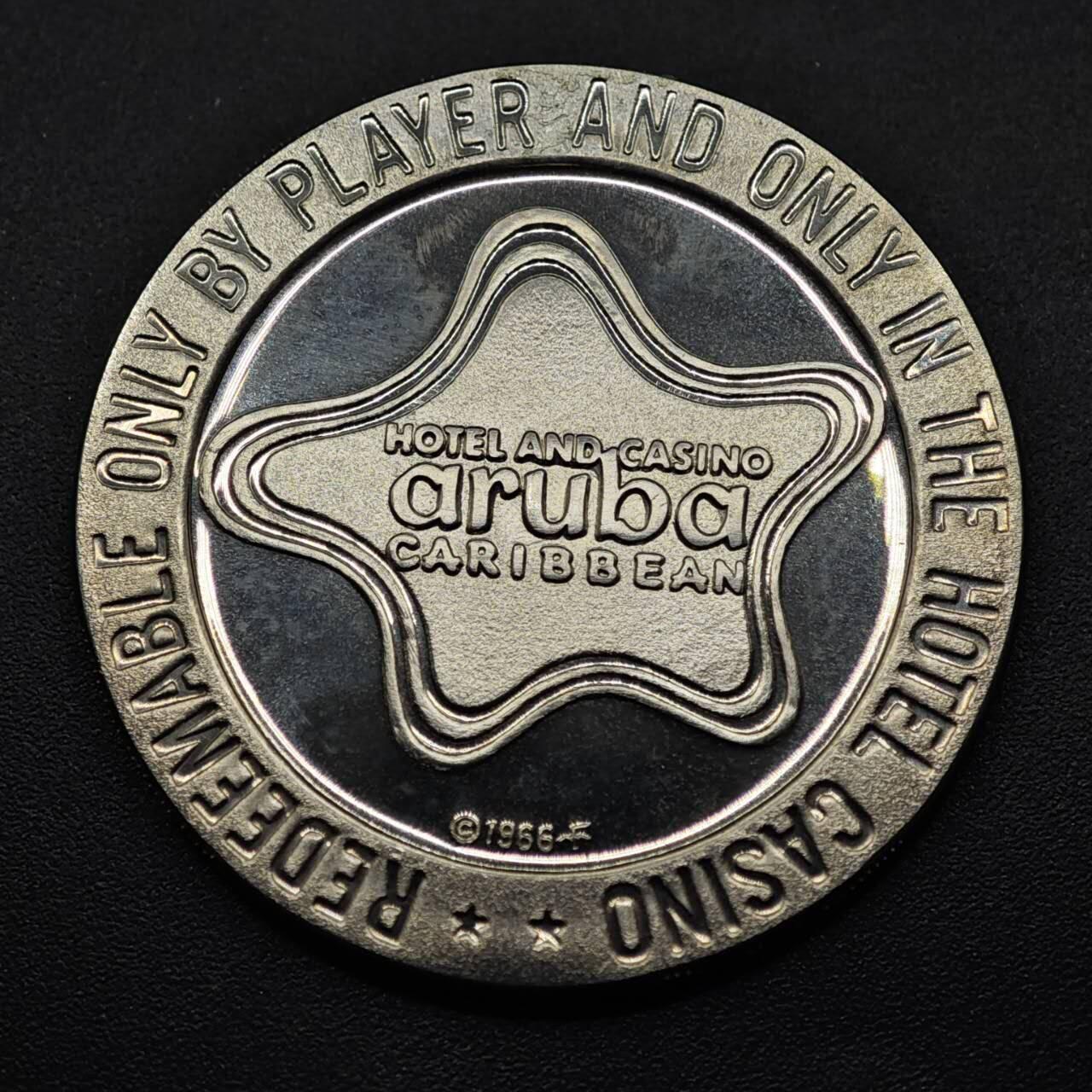 【淘币小摊】限时拍第八百五十八拍  散币场  满百包邮可预留两周  周一统一发货  阿鲁巴1966年加勒比酒店赌场（Hotel and Casino Aruba Caribbean）1美元代币镍币