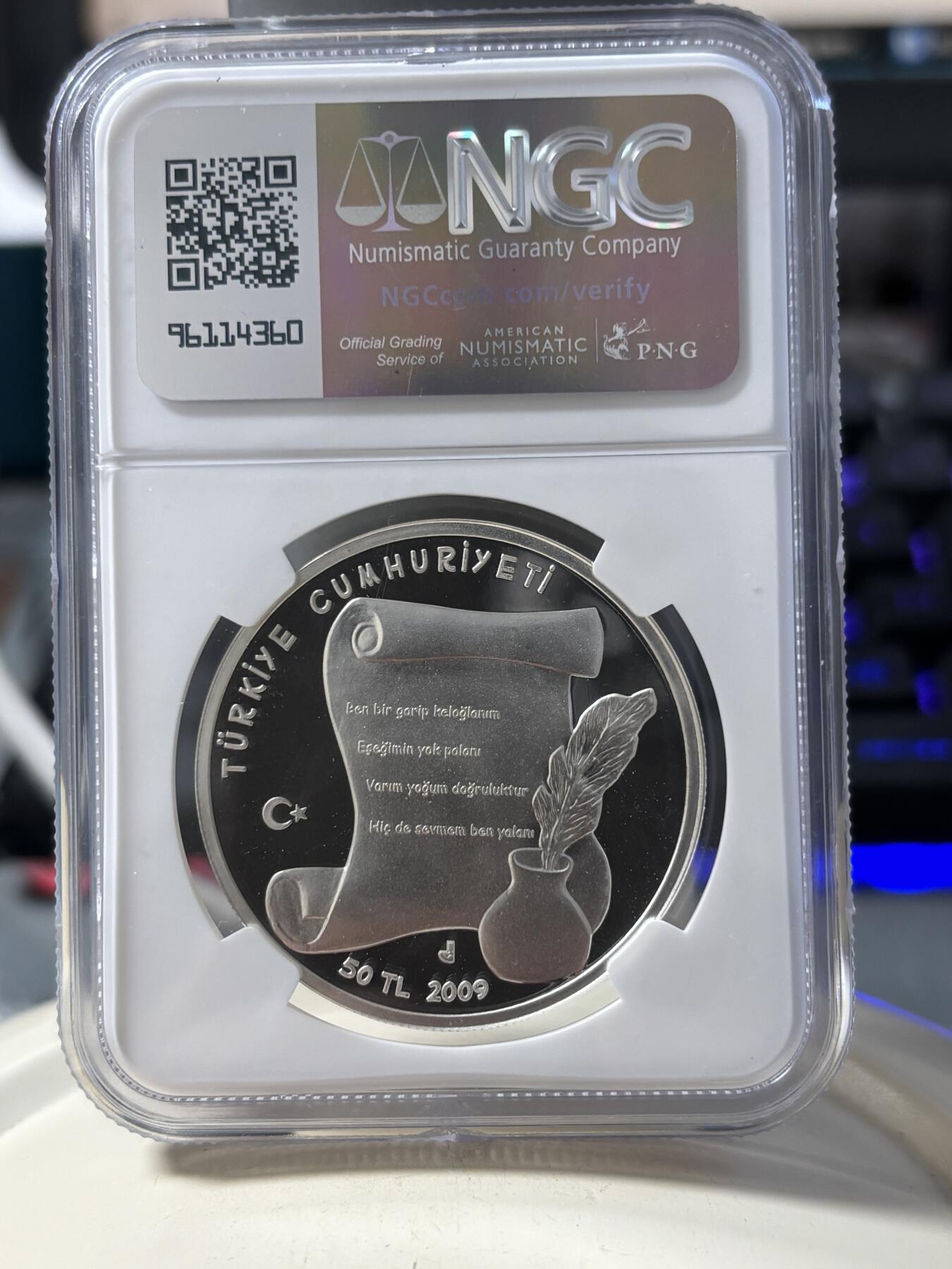 第190期拍卖 2009年土耳其小毛驴纪念银币NGC-PF69  36.8g,925