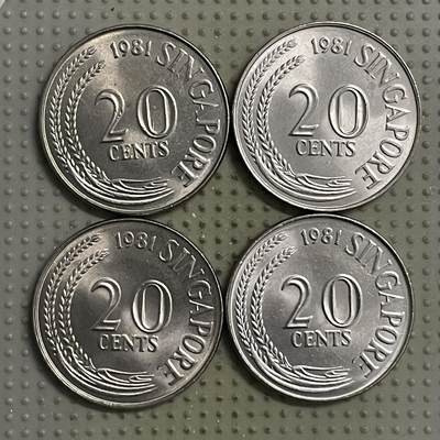 2026年第20场各国散币拍卖（总第170场） - 新加坡1981年20分4枚