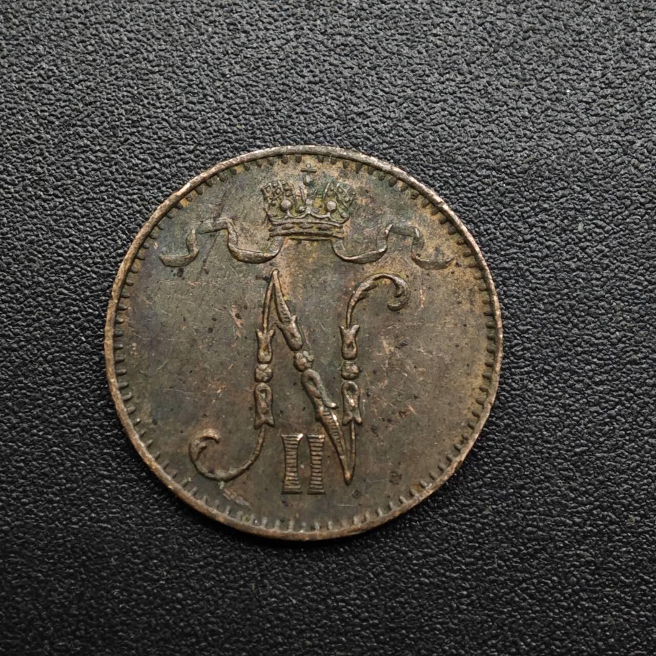 【淘币小摊】限时拍第八百六十拍  老铜币场  满百包邮可预留两周  周一统一发货  芬兰1898年1芬妮铜币