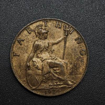 【淘币小摊】限时拍第八百六十拍  老铜币场  满百包邮可预留两周  周一统一发货  - 英国1924年乔治五世法新铜币