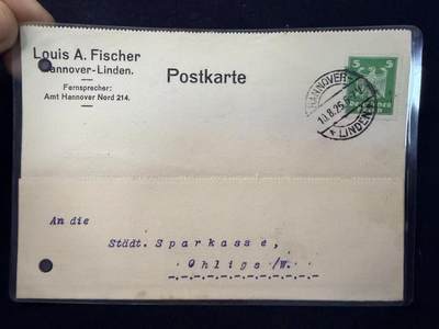 （店主清仓 大量自藏 制服徽章盛宴）罗岚⭐爱藏⭐甄选专拍第五场-分享拍场赚佣（实体经营） - 魏玛德意志共和国 路易斯·A·菲舍尔先生 银行汇款单 详细简介