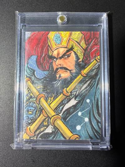 NO.23 好又多金牌大场，年前倒数第2期！每周一站式配齐，方便凑单！（周6晚8点截拍，卖家送拍0抽成！） - 【1/1手绘卡】昆仑万象 权迎东老师签绘 双鞭呼延灼 手绘原稿背后签名【双鞭耀日踏乌骓，连环马阵显天威】