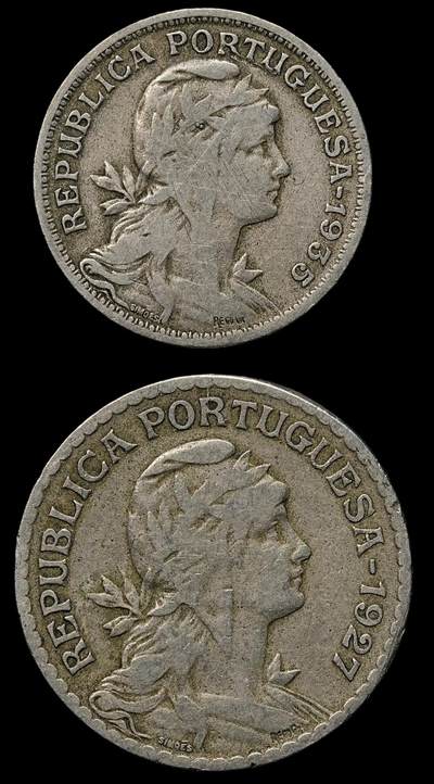 修遠堂世界钱币第103期 - 少见年份葡萄牙旧硬币两枚