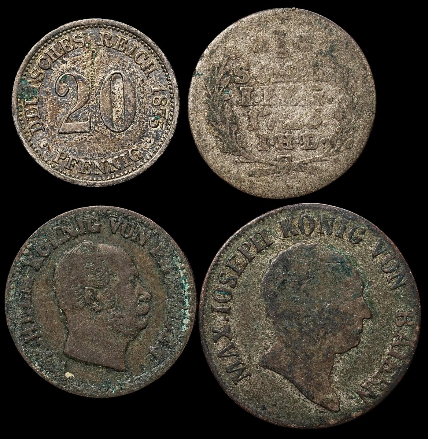 修遠堂世界钱币第103期 德国银币4枚，大部分含银不高，总重6.92g