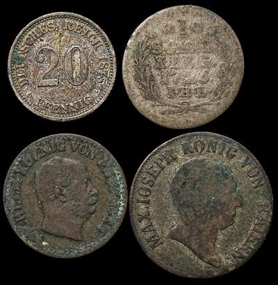 修遠堂世界钱币第103期 - 德国银币4枚，大部分含银不高，总重6.92g