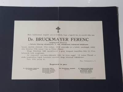 韵星假日军品类拍卖第三十九期暨默多克中校夫妇专场 -- Rimey Holidays Militaria Auction 39 & The Modoks Collection  - 匈牙利王国佩卡米哈利教授旧藏布魯克邁耶·費倫茨博士  退休地區醫生，  榮獲薩爾瓦託大公頒發的紅十字會功績勳章二級勳章讣告一份