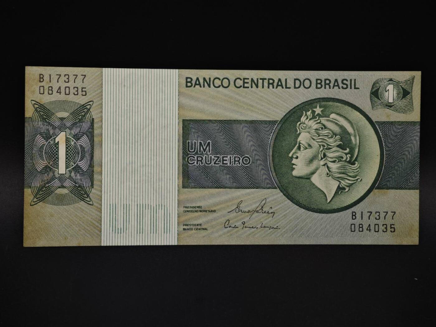 【淘币小摊】实时拍第八百五十九拍   无佣金福利纸币场   满百包邮可预留二周 每周一统一发货   巴西1克鲁塞罗纸币【有折】