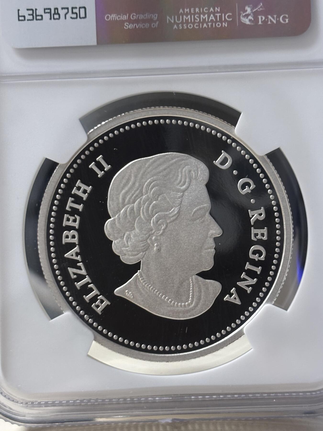 第190期拍卖 2012年加拿大驼鹿纪念银币NGC-PF69，  31.105g,999银