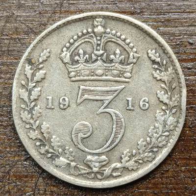 【春节前最后一拍，下一场3.3号】★第139加场★银币专场 不寄存，200包邮。不满200元，支付5元运费。《接受代拍 代送NGC评级》 - 140【无寄存】英国 1916年 3便士 银币