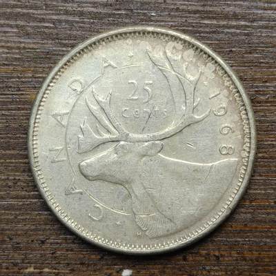 【春节前最后一拍，下一场3.3号】★第139加场★银币专场 不寄存，200包邮。不满200元，支付5元运费。《接受代拍 代送NGC评级》 - 18【无寄存】加拿大 1968年 伊丽莎白二世 25分 银币