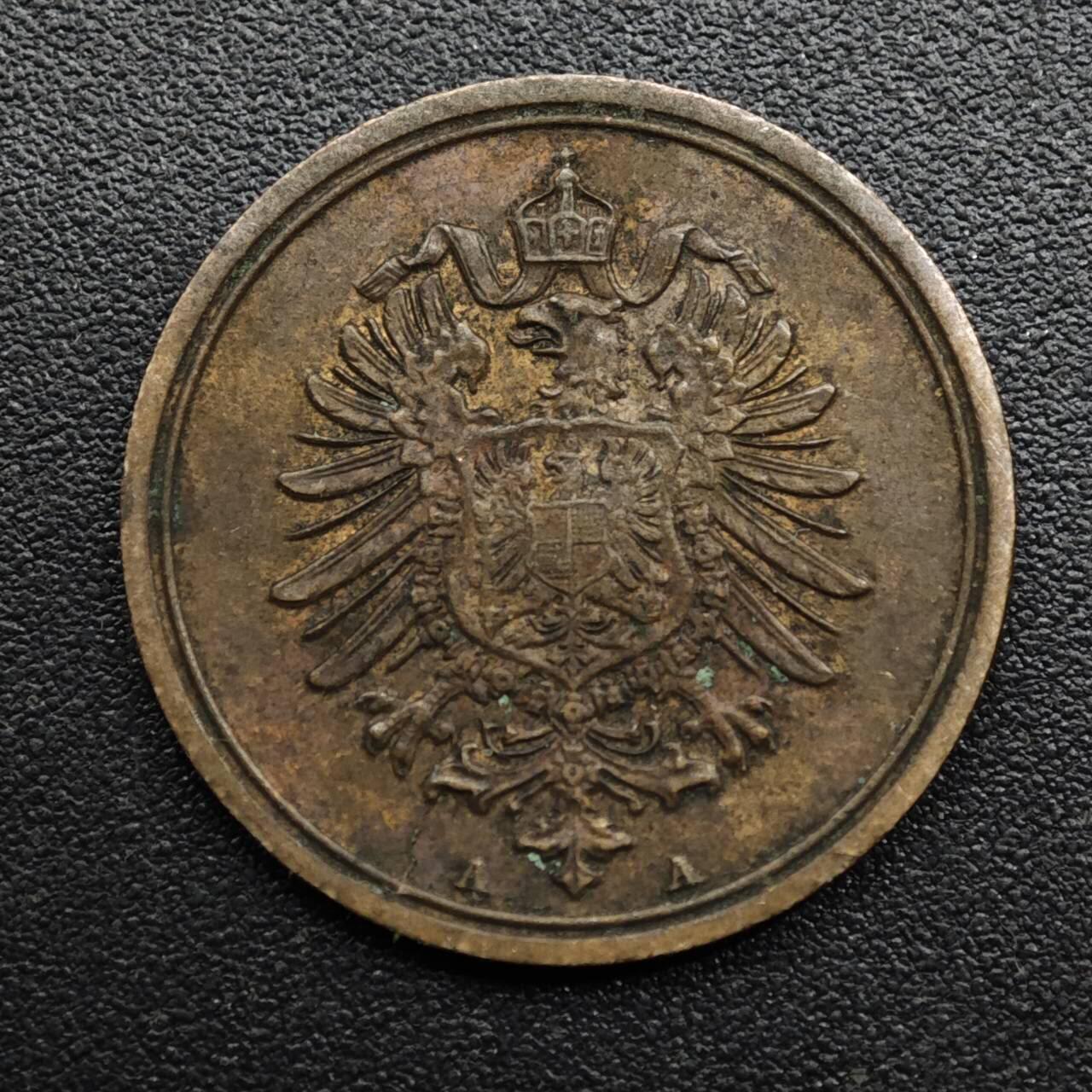 【淘币小摊】限时拍第八百六十拍  老铜币场  满百包邮可预留两周  周一统一发货  德国1875年1芬妮铜币