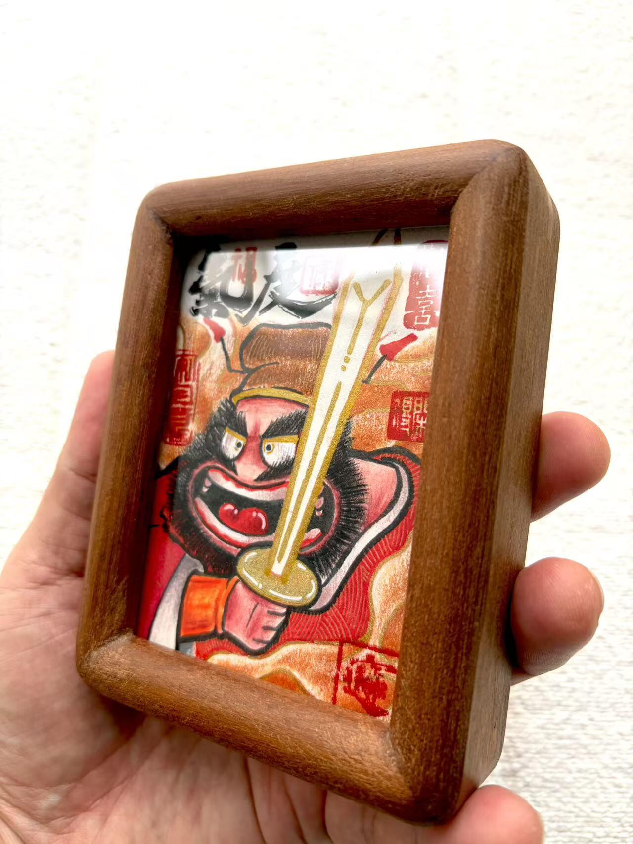 天玑星卡拍第167期《2.2周一截拍》持续收拍收评中 满赠卡需备注 【手绘画框】居子 钟馗 手绘摆台