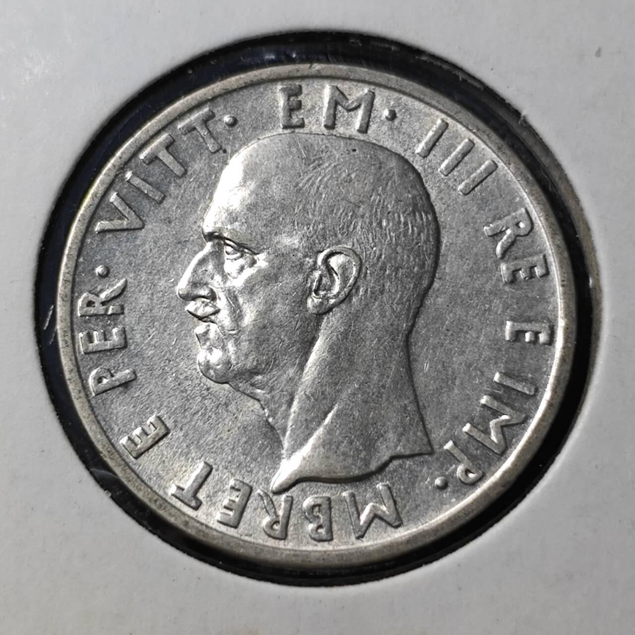 KK钱币收藏小铺  第398期 百期特拍（四拍之二） 2月预留时间 周末发货  1939意占阿尔巴尼亚5列克 银币