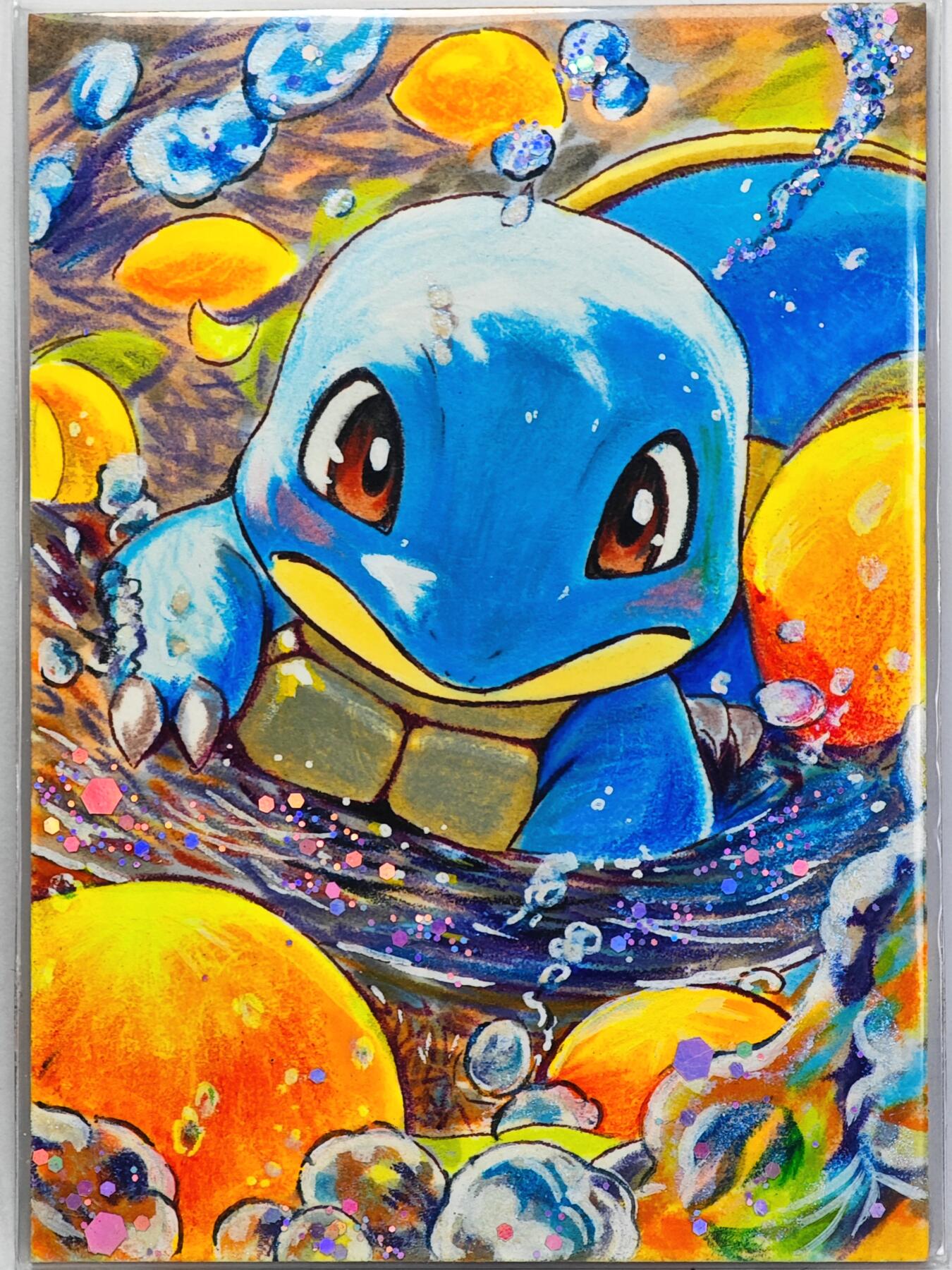 白泽拍卖卡牌手绘专场第32期（愿得长如此 年年物侯新） 2025 西瓜艺术手绘卡 宝可梦 杰尼龟  云苓亲签