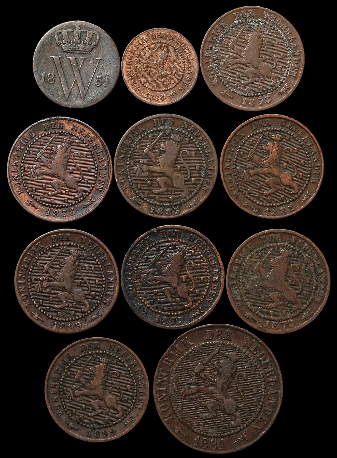 修遠堂世界钱币第103期 19世纪荷兰旧铜币 第二组