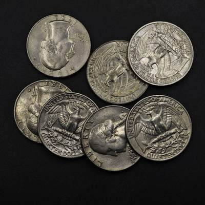 【淘币小摊】限时拍第八百五十八拍  散币场  满百包邮可预留两周  周一统一发货  - 美国25分7枚