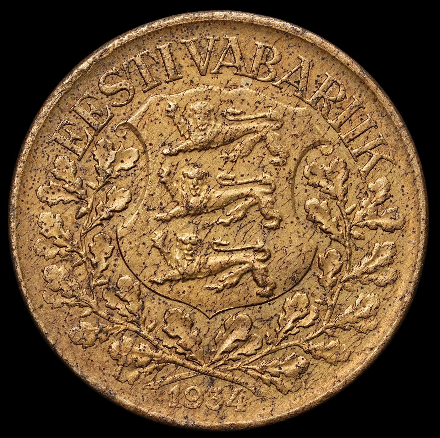 修遠堂世界钱币第103期 1934 年爱沙尼亚共和国1克朗