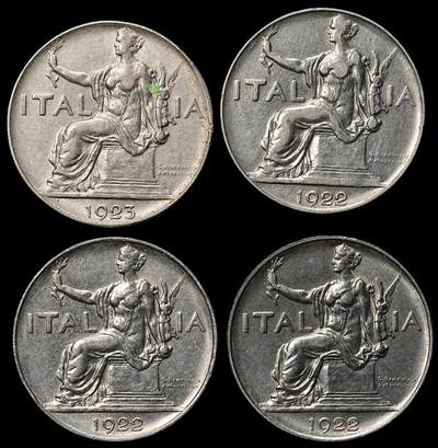 修遠堂世界钱币第103期 - 意大利1里拉4枚