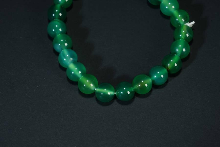 上海都达杂项专场十八（全场包邮） 天然绿玛瑙0.8圆珠手串 附鉴定证书