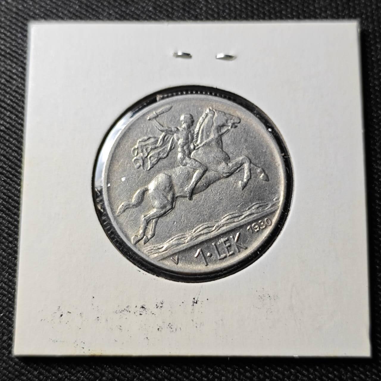 KK钱币收藏小铺  第398期 百期特拍（四拍之二） 2月预留时间 周末发货  1930阿尔巴尼亚1列克镍币