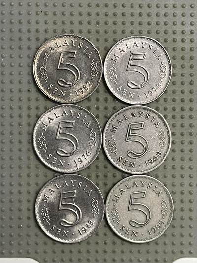 2026年第20场各国散币拍卖（总第170场） - 马来西亚大厦版5分6枚