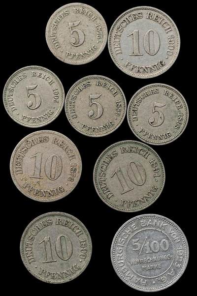 修遠堂世界钱币第103期 - 德国旧钱币一组