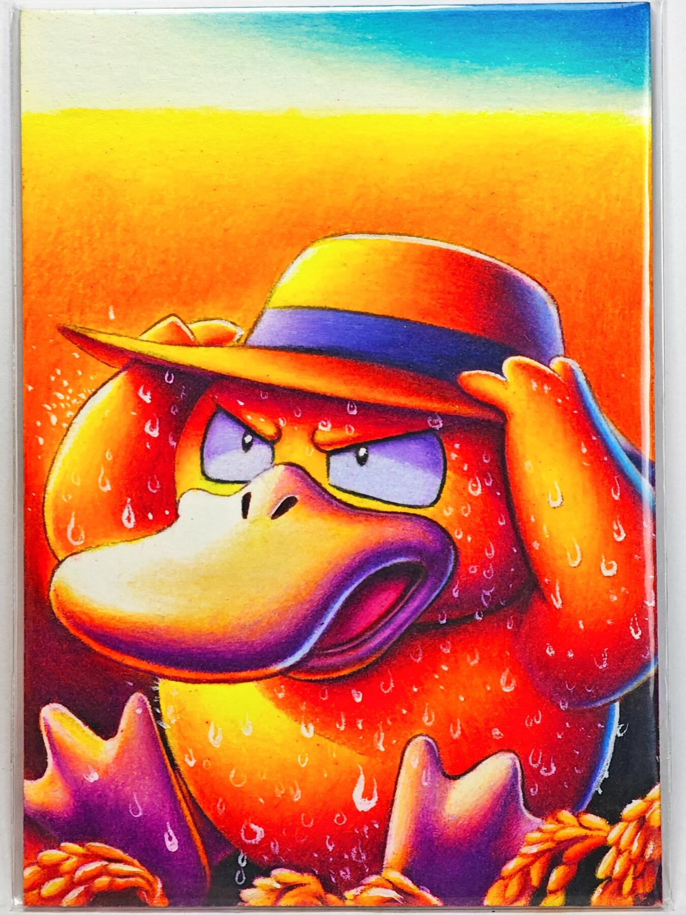 白泽拍卖卡牌手绘专场第32期（愿得长如此 年年物侯新） 2025 九洲手绘卡 卡达鸭  金鱼亲签