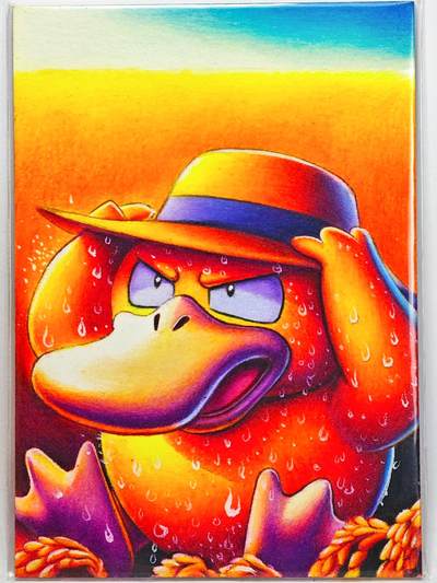 白泽拍卖卡牌手绘专场第32期（愿得长如此 年年物侯新） - 2025 九洲手绘卡 卡达鸭  金鱼亲签