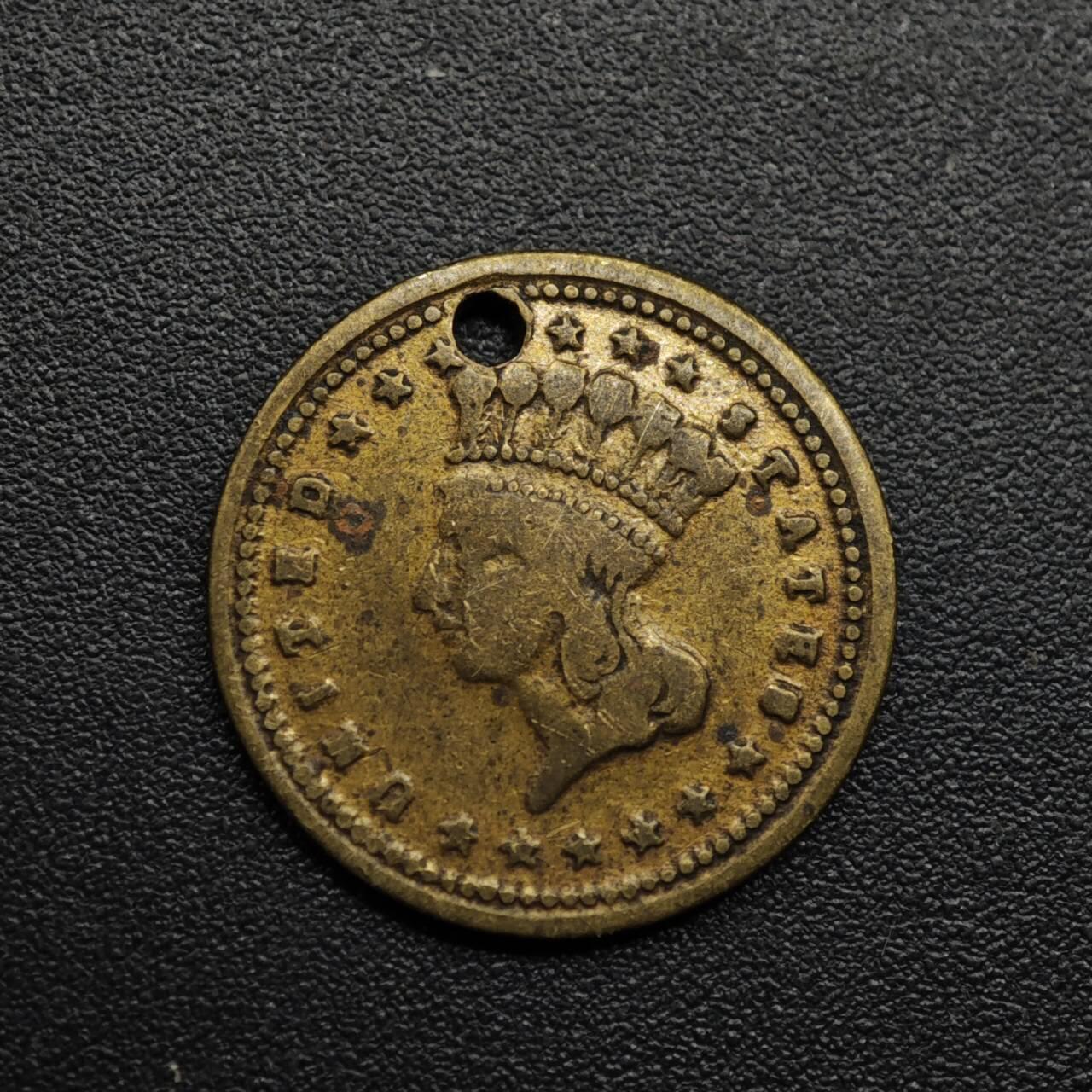 【淘币小摊】限时拍第八百六十拍  老铜币场  满百包邮可预留两周  周一统一发货  美国一美元金币型铜代币