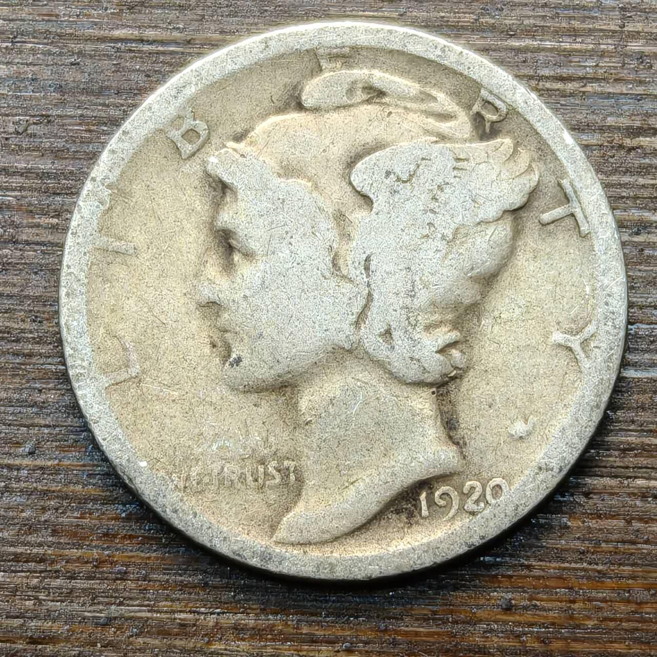 【春节前最后一拍，下一场3.3号】★第139加场★银币专场 不寄存，200包邮。不满200元，支付5元运费。《接受代拍 代送NGC评级》 91【无寄存】美国 10分 1920年 银币