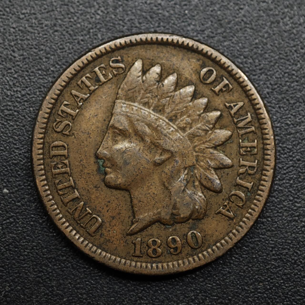 【淘币小摊】限时拍第八百六十拍  老铜币场  满百包邮可预留两周  周一统一发货  美国1890年印第安一分铜币