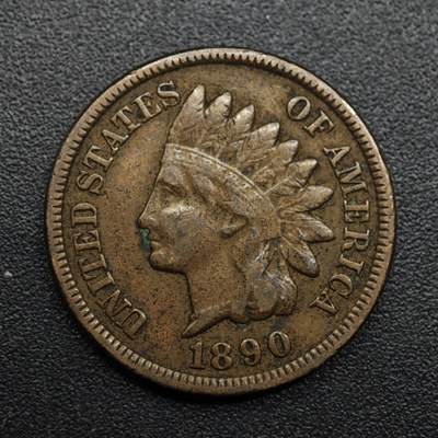 【淘币小摊】限时拍第八百六十拍  老铜币场  满百包邮可预留两周  周一统一发货  - 美国1890年印第安一分铜币