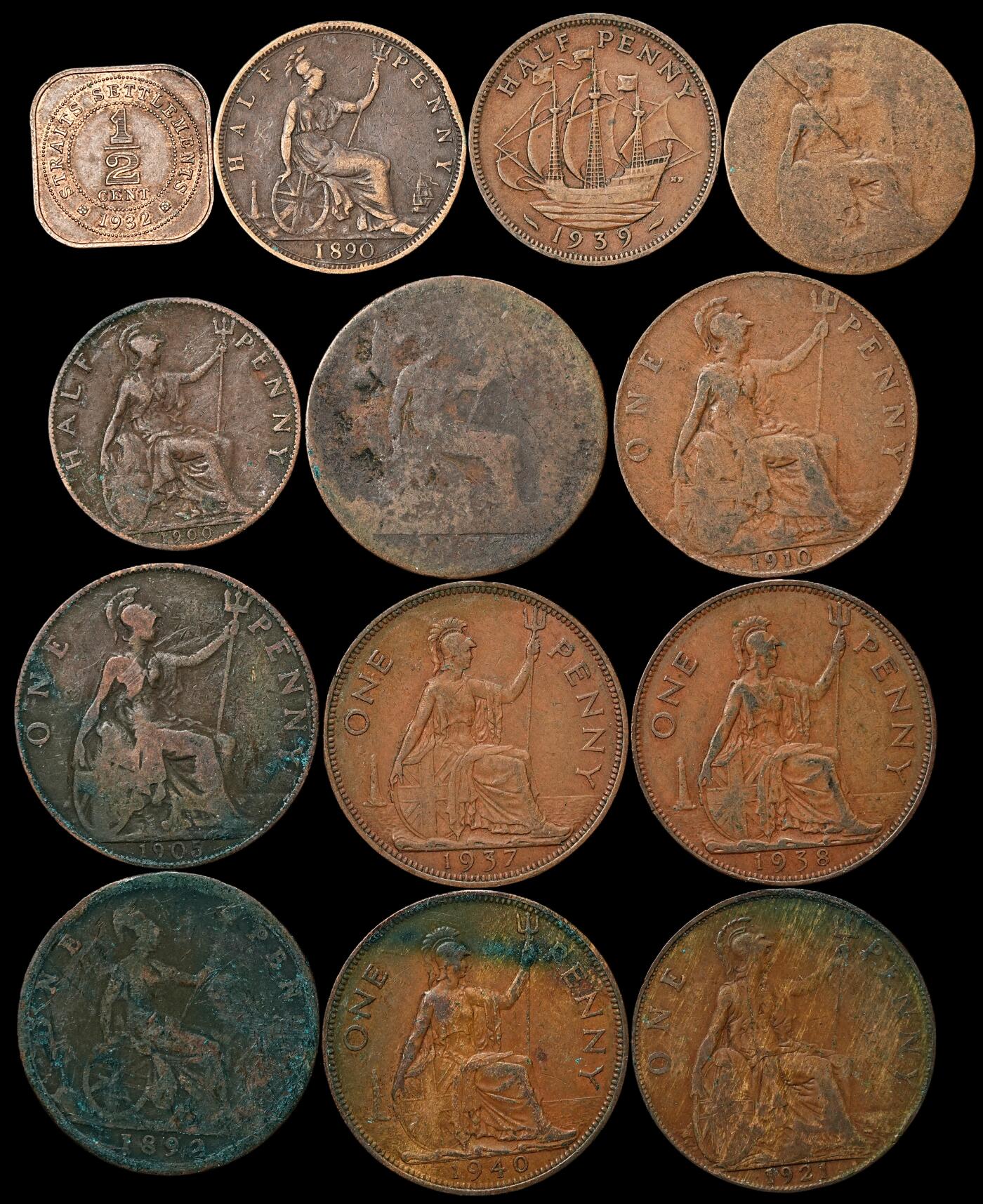 修遠堂世界钱币第103期 英系老币一组