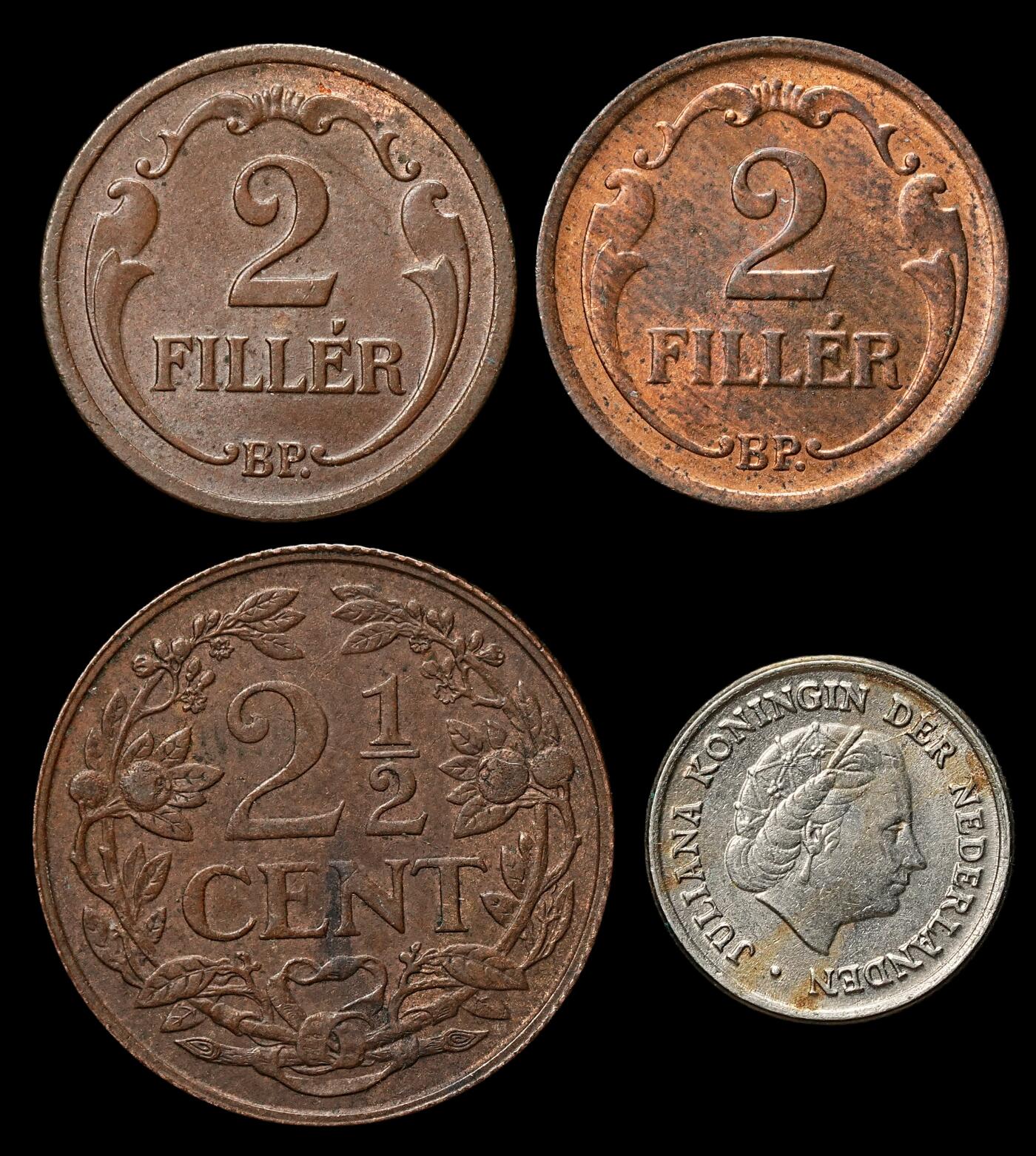 修遠堂世界钱币第103期 匈牙利-荷兰钱币4枚，未流通