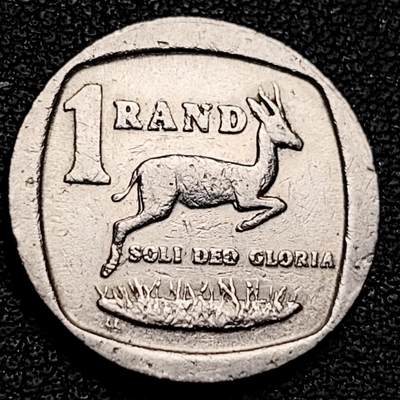 泉币菌-第180场- 精品福利场 - 跳羚 鹰徽左南字 南非1兰特铜镀镍硬币 1992年 20.0毫米 4.0克
