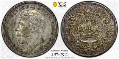 万国钱币拍卖第060期（万国六十期纪念大拍） - PCGS PR62 1927英国乔治五世精制花冠克朗 发行量15000枚 镜面精铸厚重五彩极美