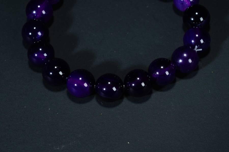 上海都达杂项专场十八（全场包邮） 天然紫玛瑙1.0圆珠手串 附鉴定证书