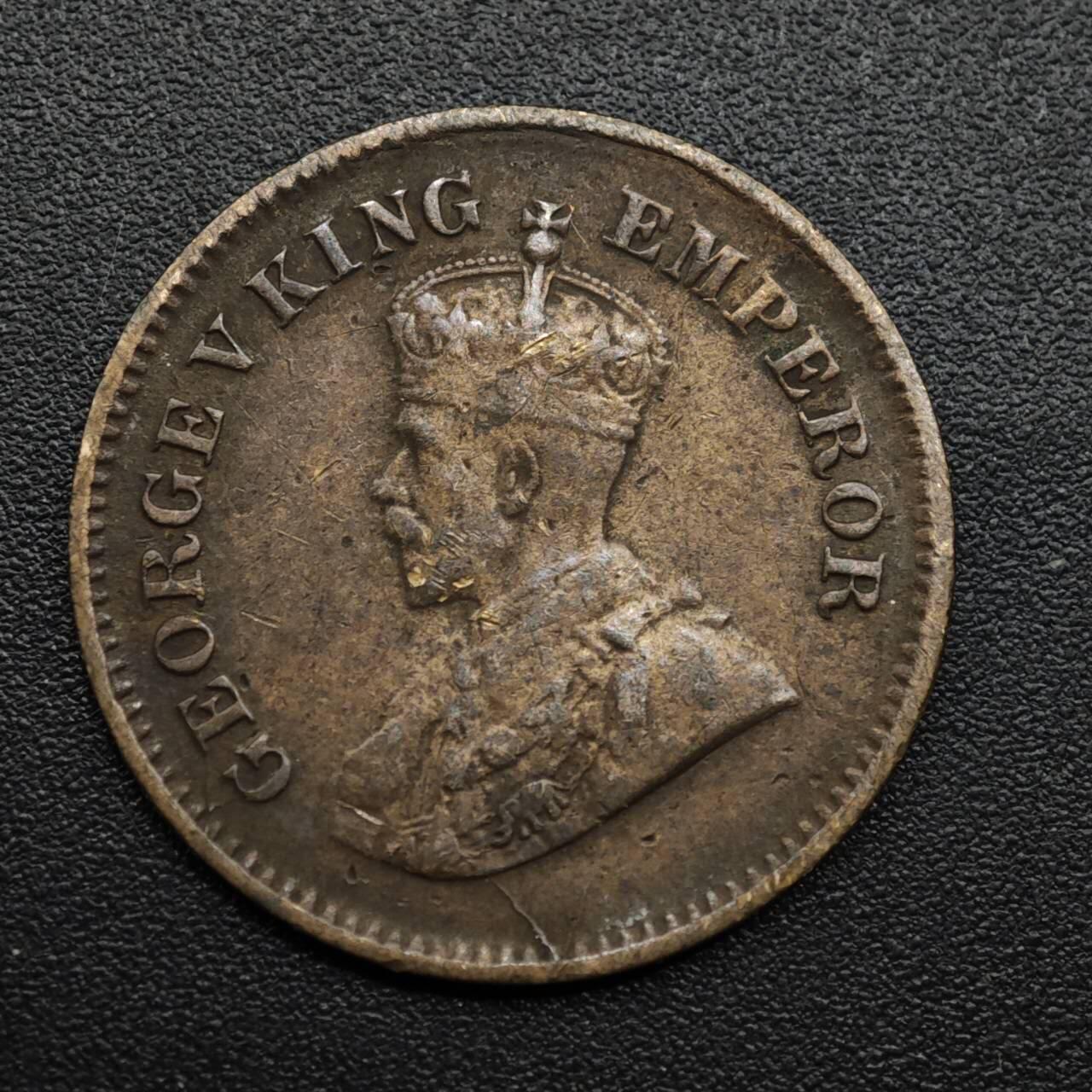 【淘币小摊】限时拍第八百六十拍  老铜币场  满百包邮可预留两周  周一统一发货  印度1917年乔治五世1/2派沙铜币