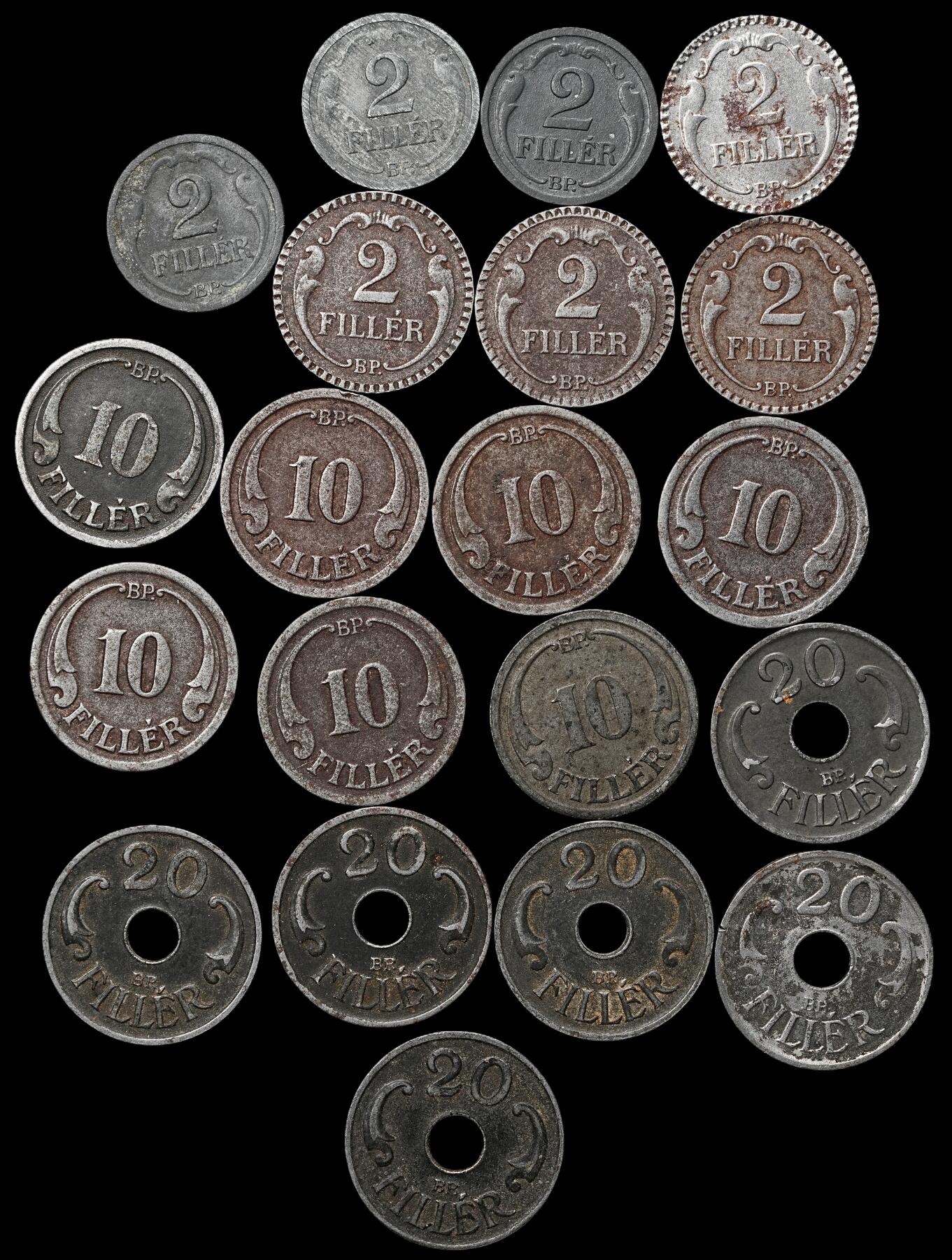 修遠堂世界钱币第103期 二战匈牙利铁，锌币一组