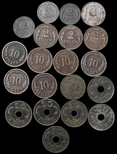 修遠堂世界钱币第103期 - 二战匈牙利铁，锌币一组