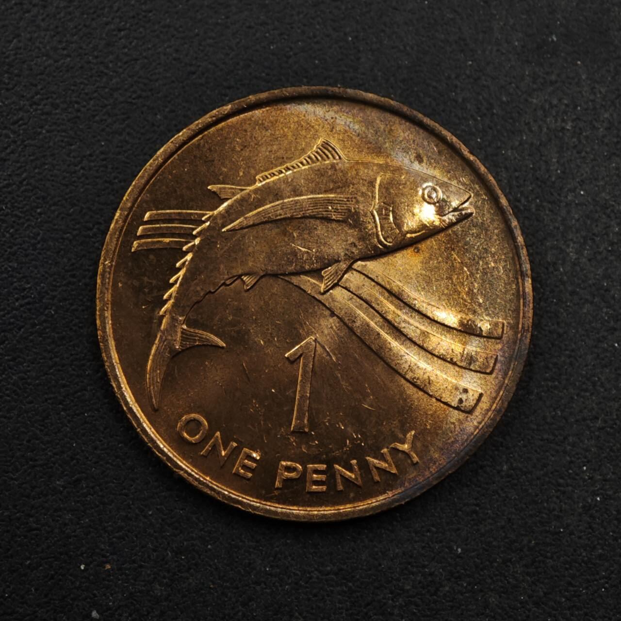 【淘币小摊】限时拍第八百五十八拍  散币场  满百包邮可预留两周  周一统一发货  圣赫勒拿1984年金枪鱼1便士铜币