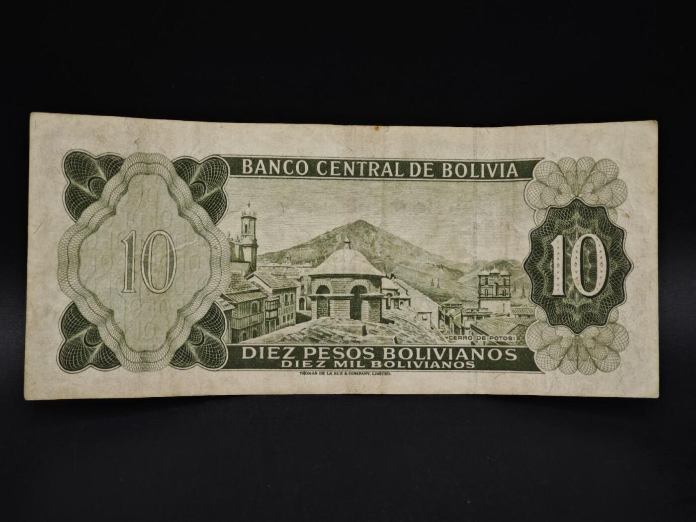 【淘币小摊】实时拍第八百五十九拍   无佣金福利纸币场   满百包邮可预留二周 每周一统一发货   玻利维亚10玻利瓦尔纸币【有折】