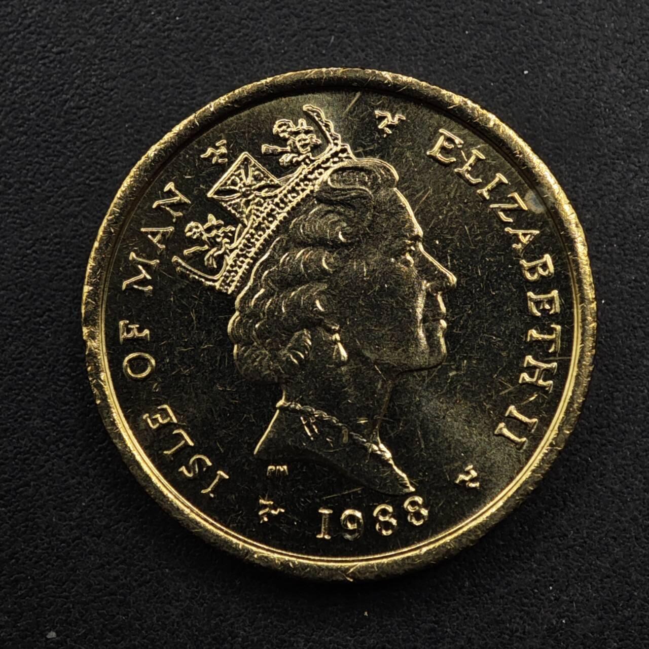 【淘币小摊】限时拍第八百五十八拍  散币场  满百包邮可预留两周  周一统一发货  马恩岛1988年卫星电话1镑铜币