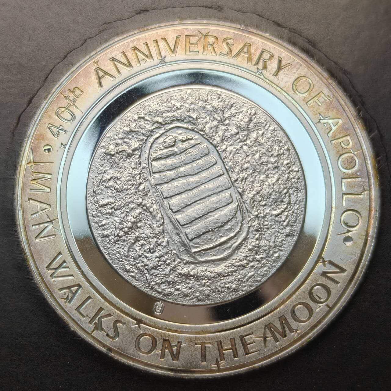 【春节前最后一拍，下一场3.3号】★第139加场★银币专场 不寄存，200包邮。不满200元，支付5元运费。《接受代拍 代送NGC评级》 142【无寄存】美国 铜质镀银 阿波罗登月纪念章